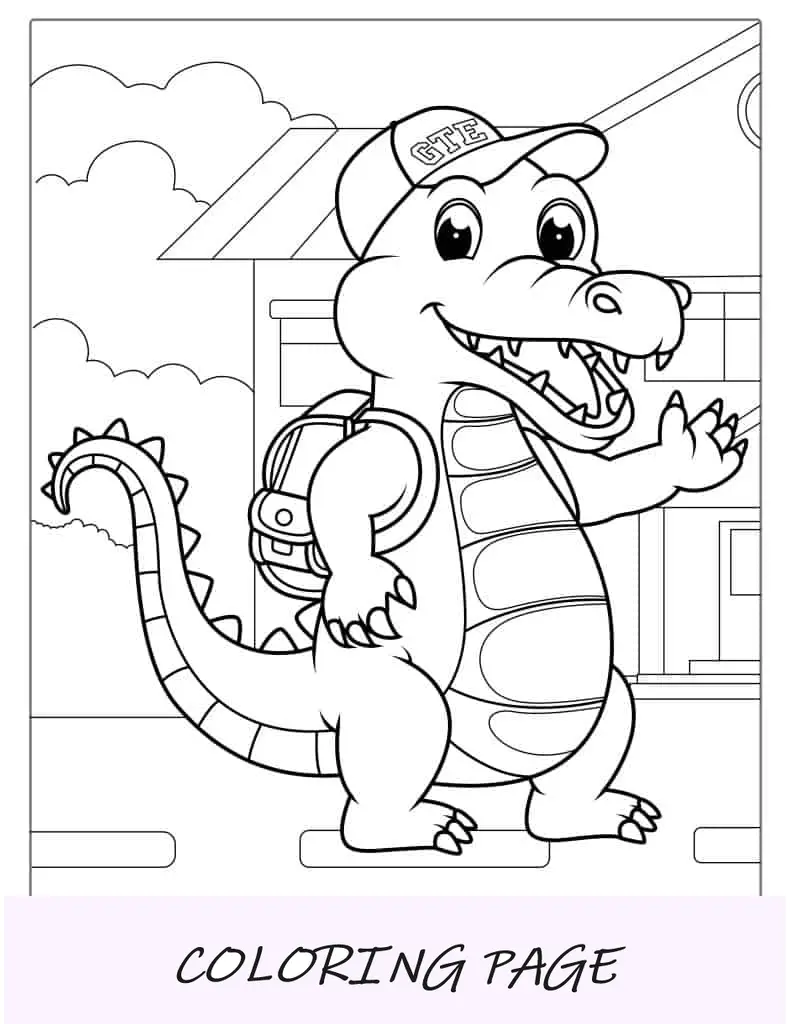 Página para colorir bebê crocodilo para crianças
