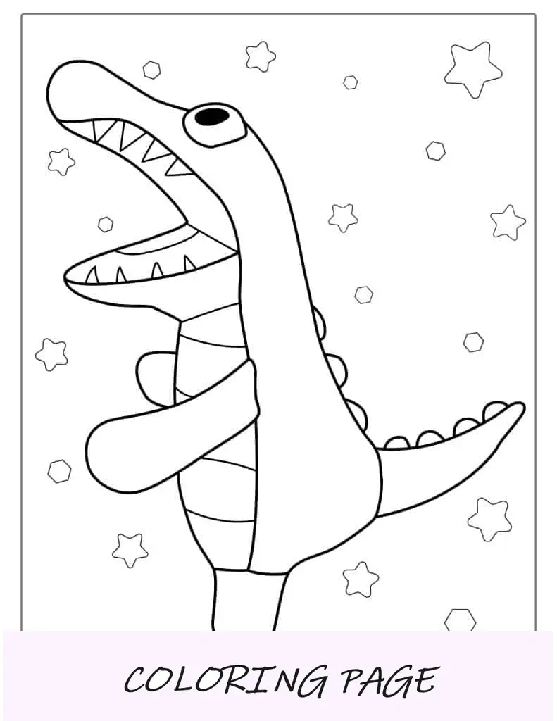 Desenho de vetor para colorir crocodilo para crianças