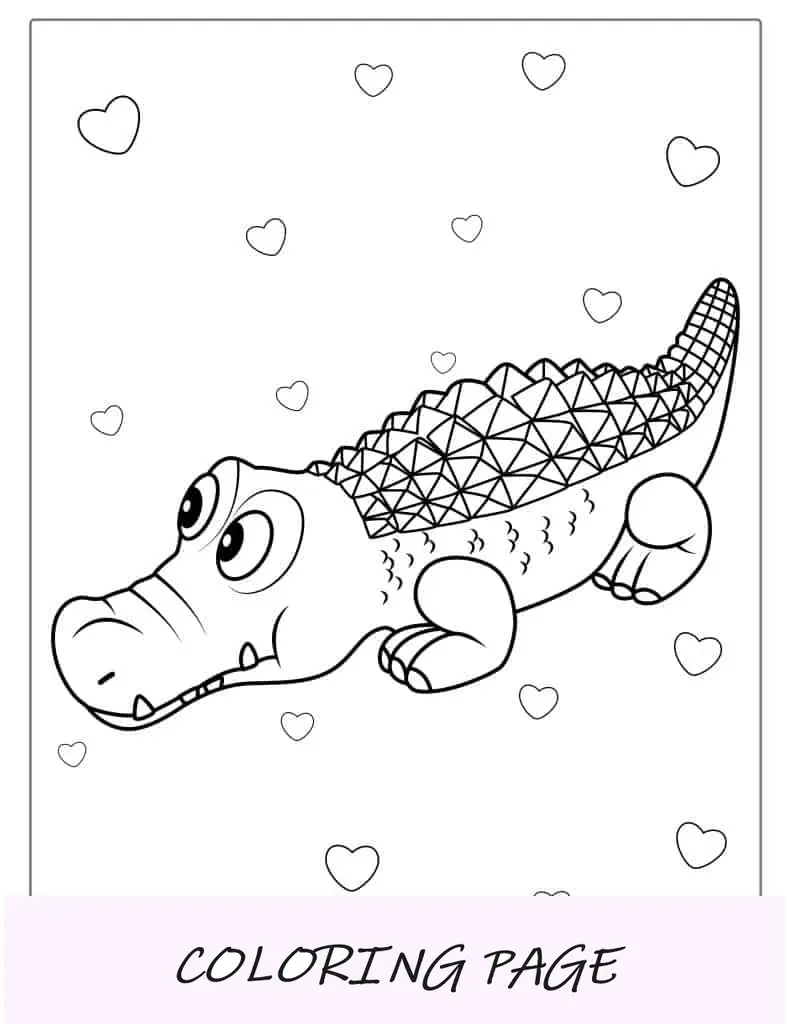 Página para colorir de crocodilo de água doce entrando na água