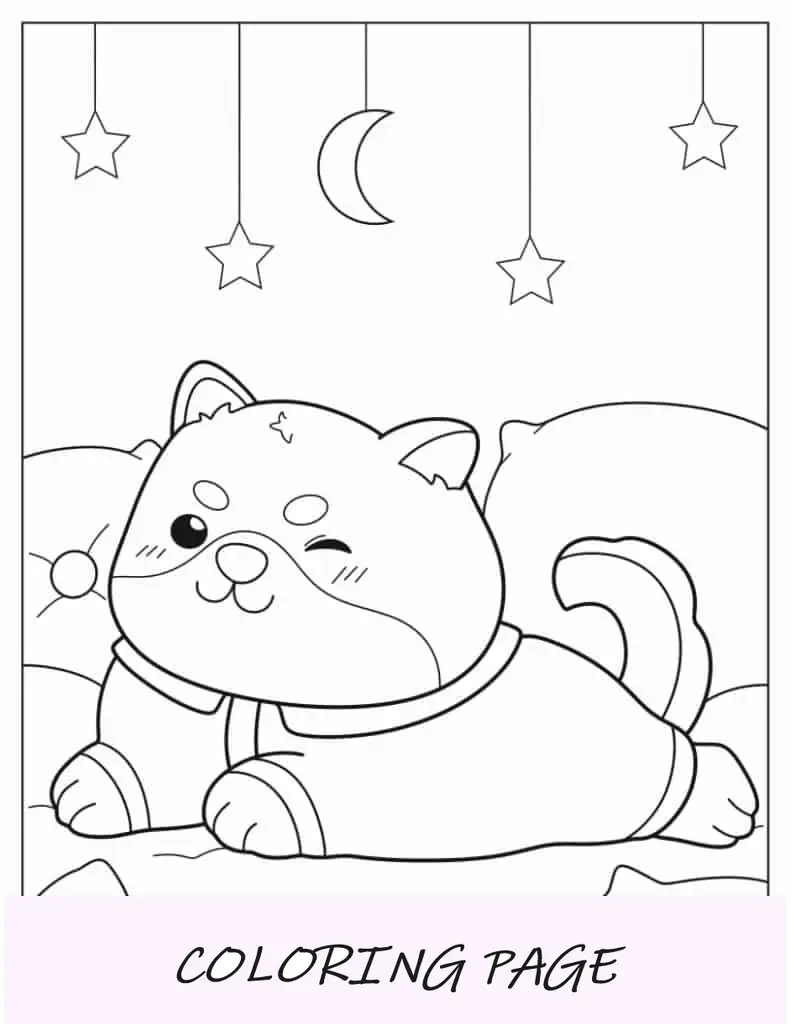Kawaii Shiba Inu de pijama