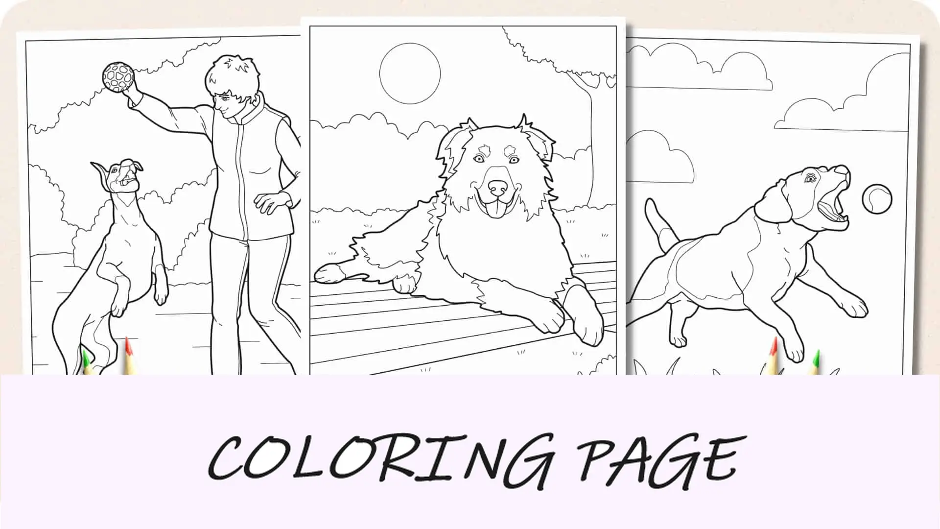 Imagem em destaque de páginas para colorir de cães