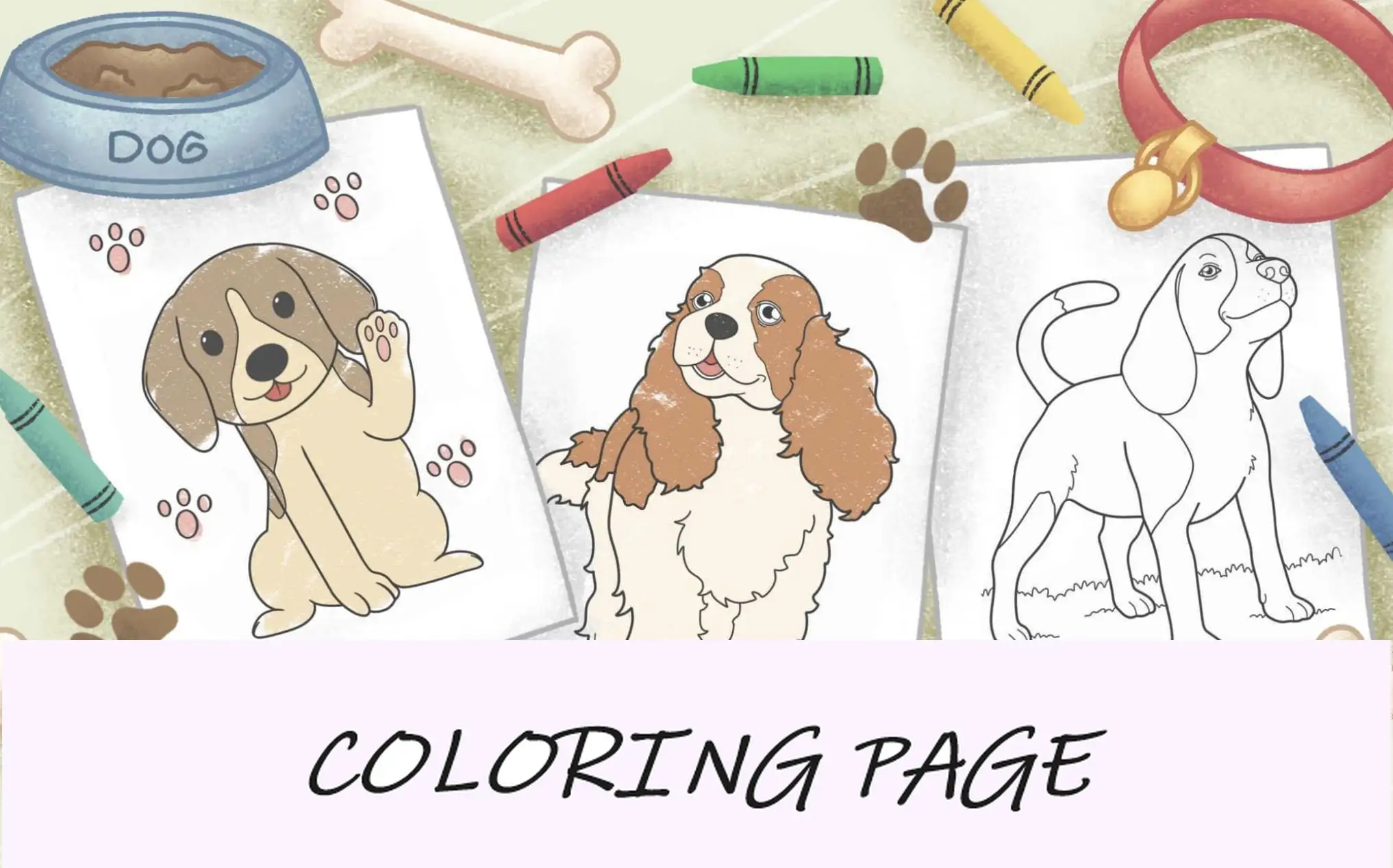 imagem de destaque de páginas para colorir de cachorro