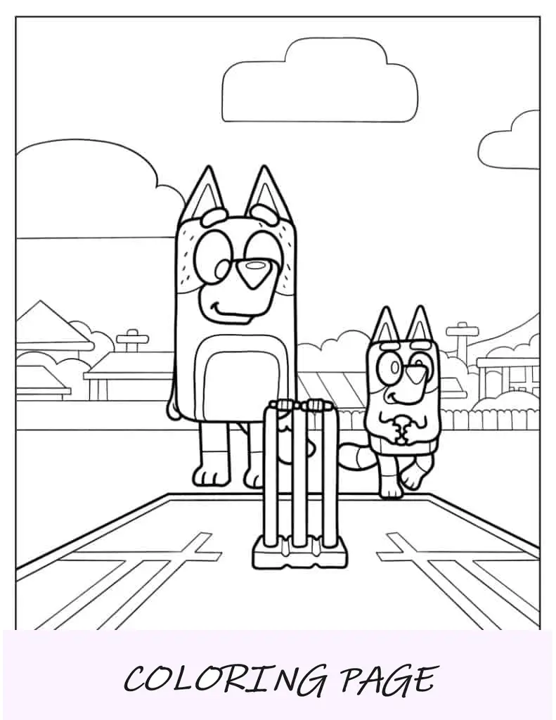 Bandido e Bluey jogando jogo