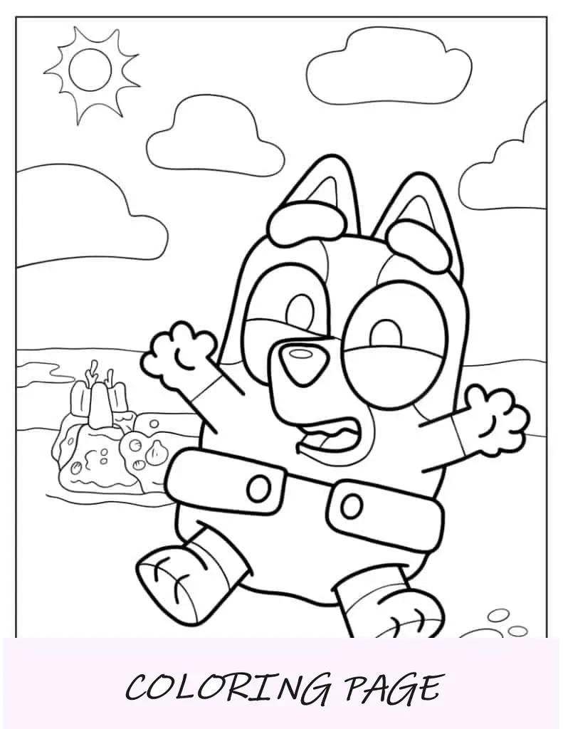 Bebê fofo Bluey em fraldas