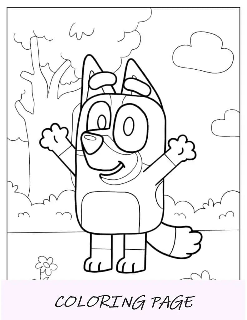 Folha para colorir de bingo com os braços para cima