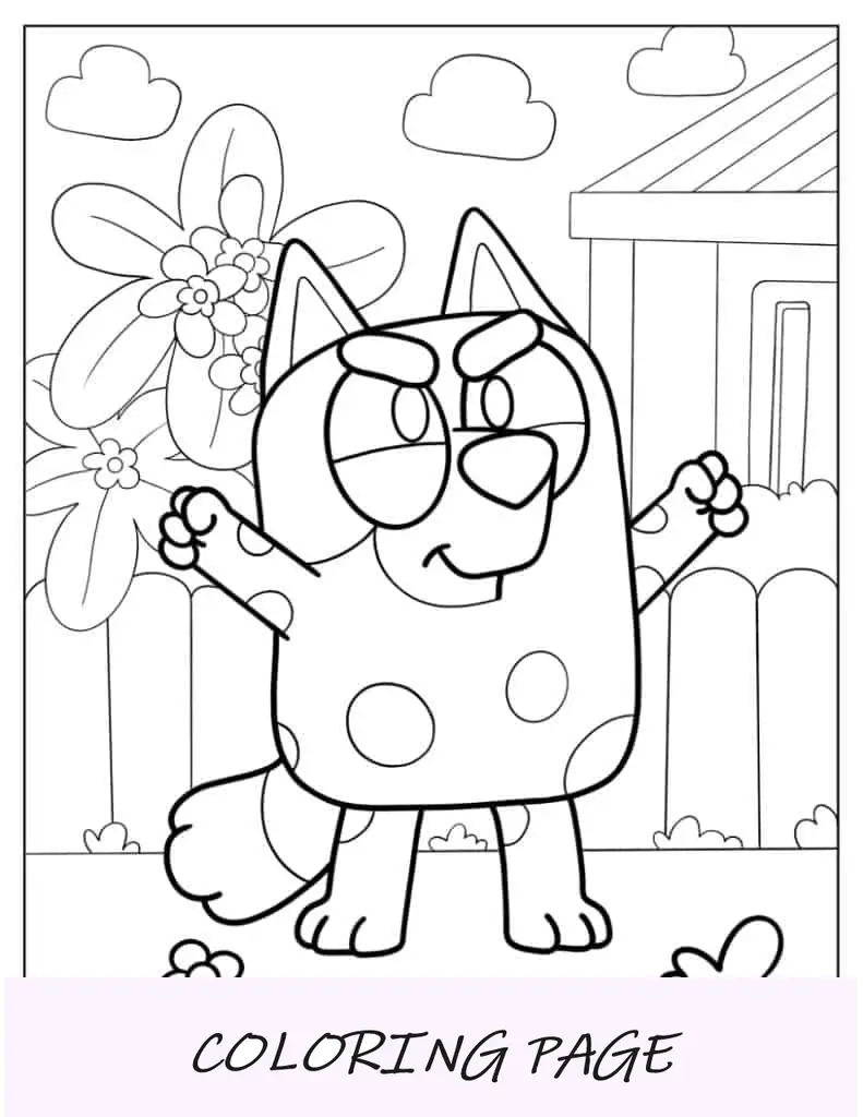 Página para colorir da bomba de punho Muffin Heeler