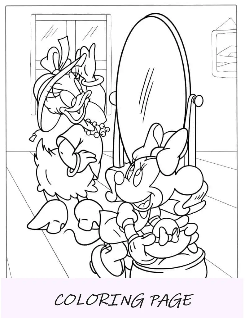 Minnie e Margarida brincando de fantasia_