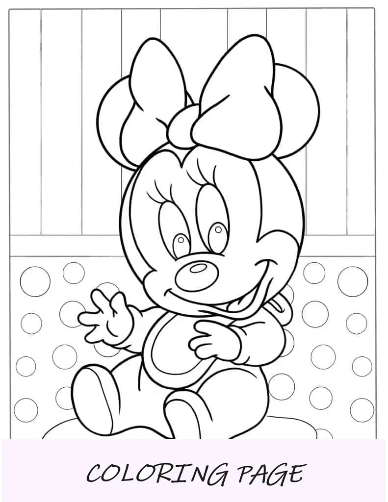 Imagem para colorir do bebê Minnie Mouse