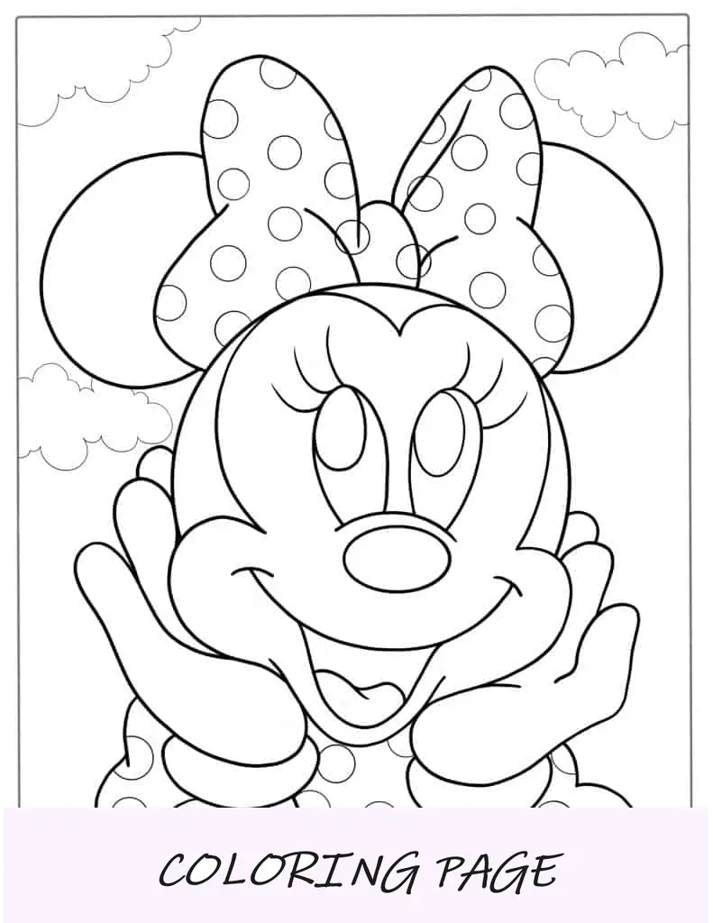 Página para colorir da Minnie Mouse corada
