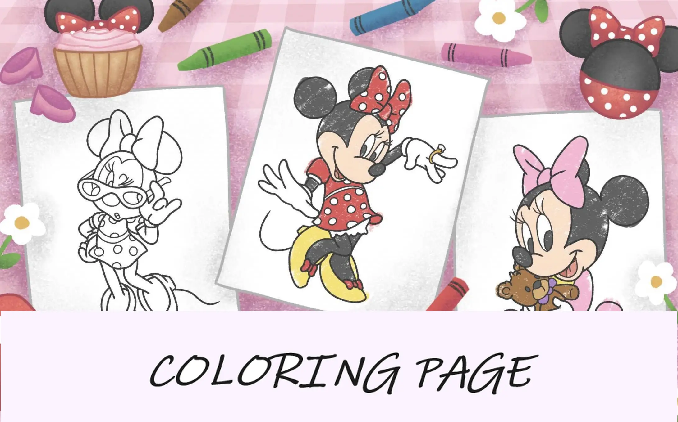 imagem em destaque das páginas para colorir da minnie mouse