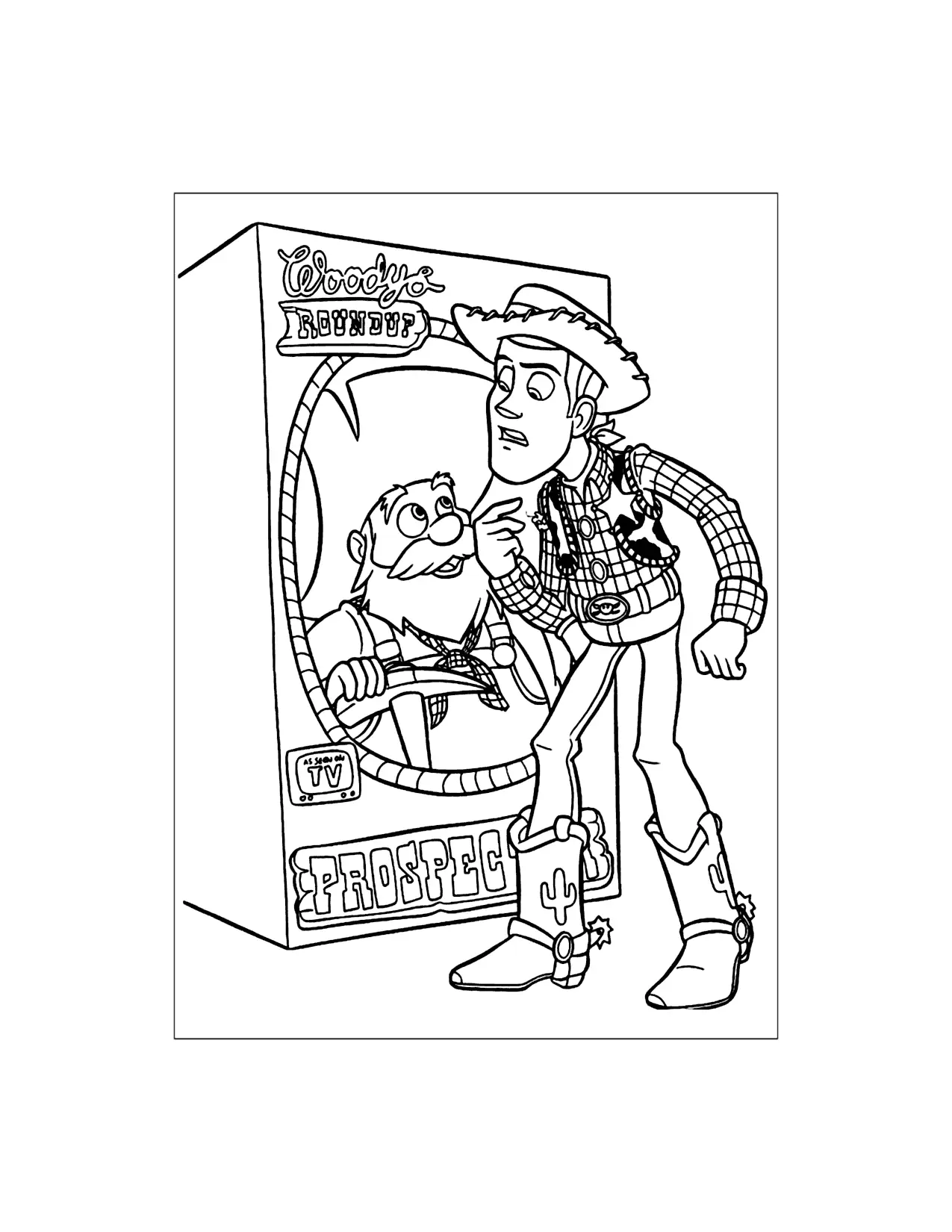 Woody Finds The Prospector Coloring Page