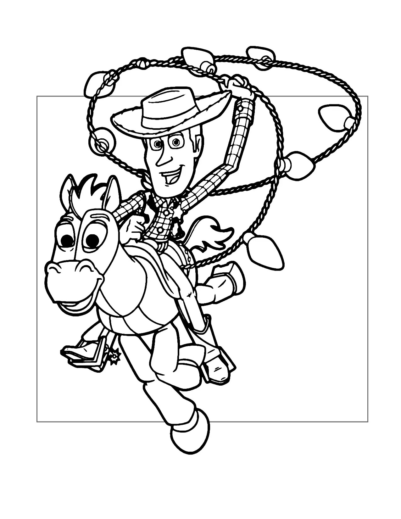 Woody Rides Bullseye Coloring Page