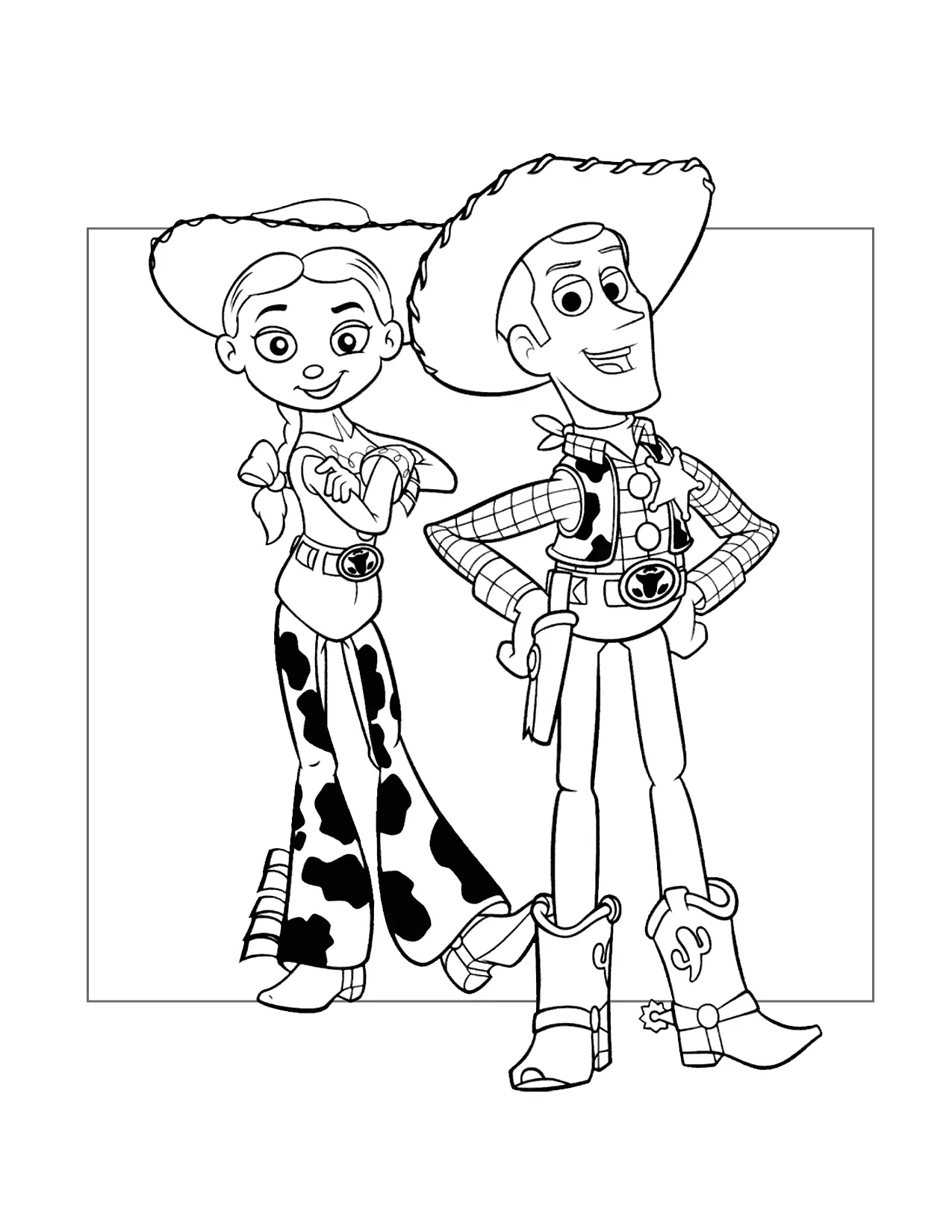 Woody And Jessie From Toy Story Coloring Page