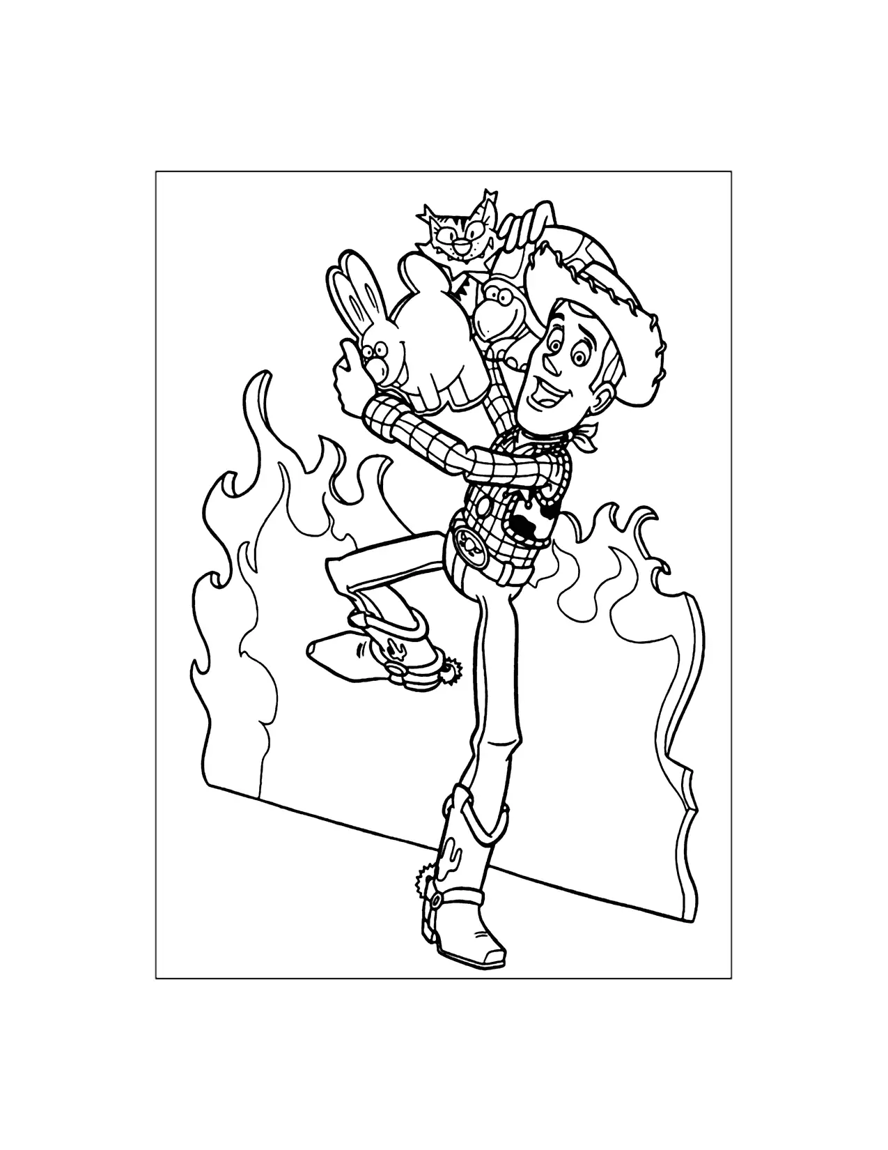 Woody Carrying Props Coloring Page