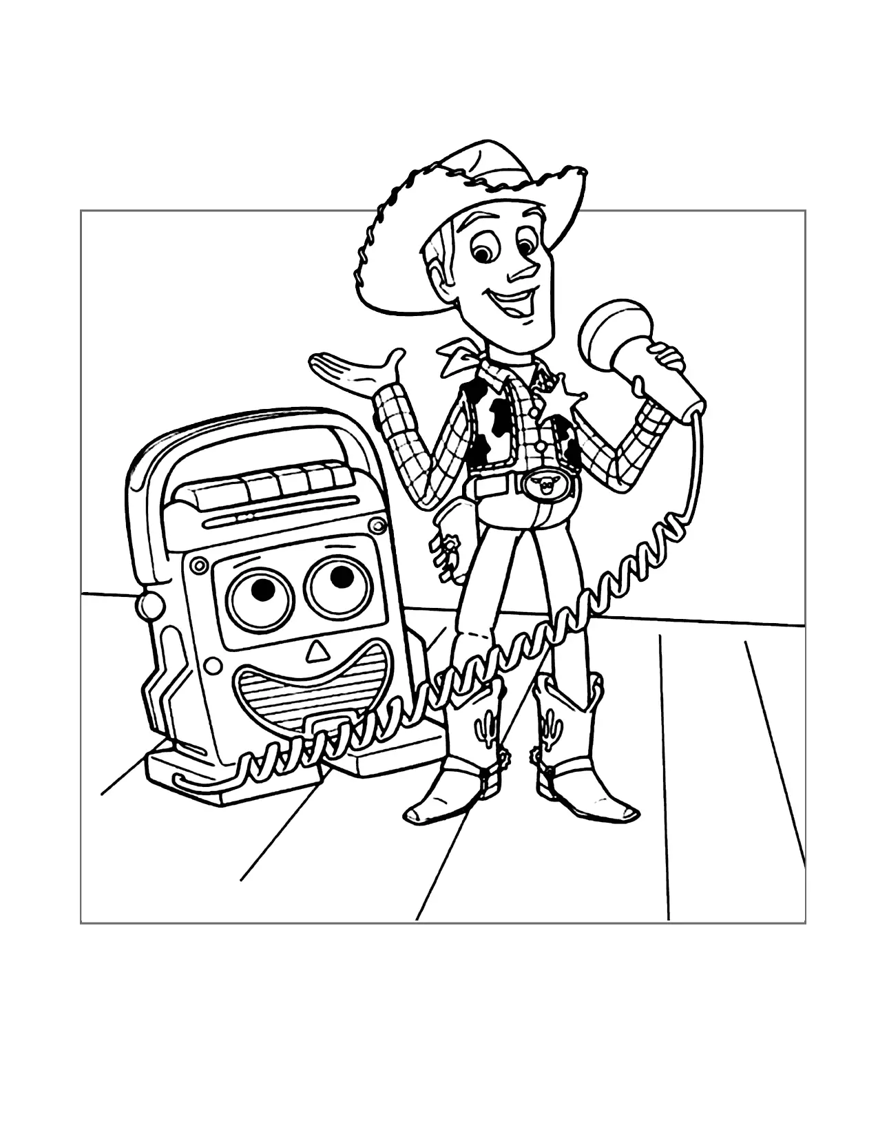 Woody And Mr Mike Coloring Page