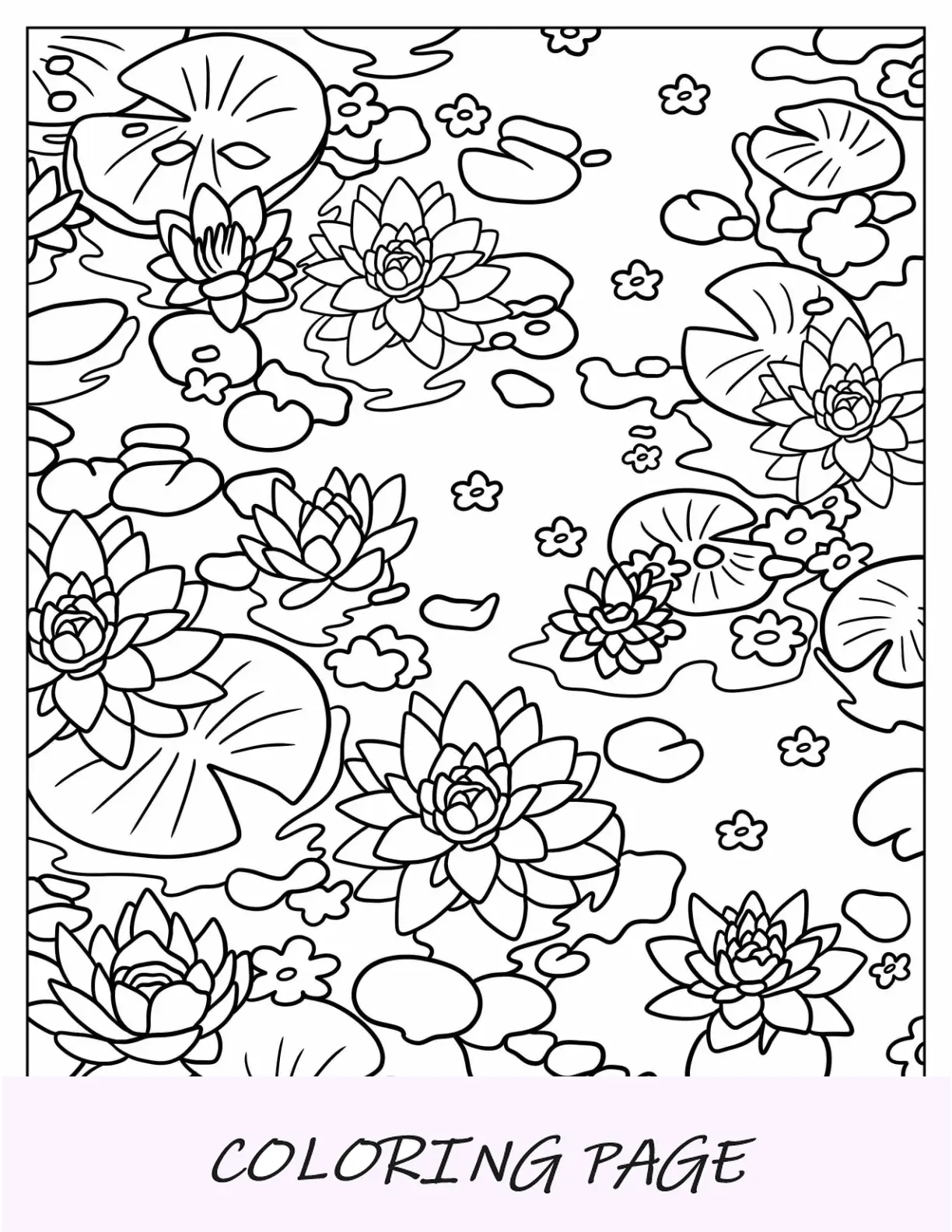 Página inteira para colorir estética floral