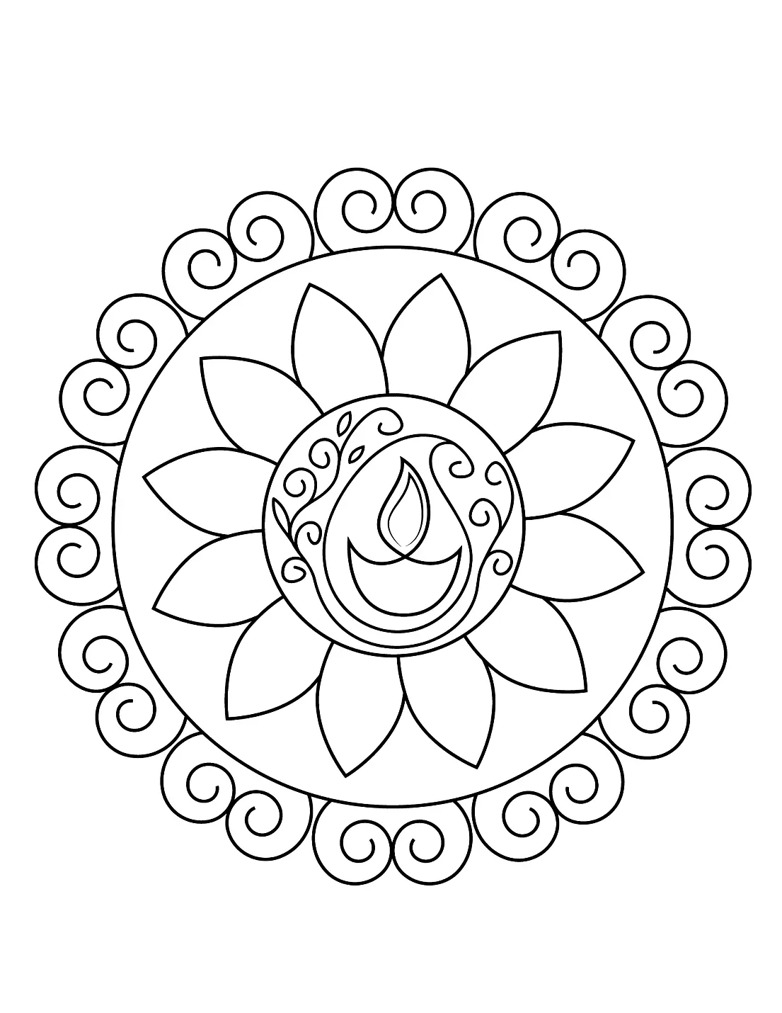 Rangoli Diwali Coloring Pages