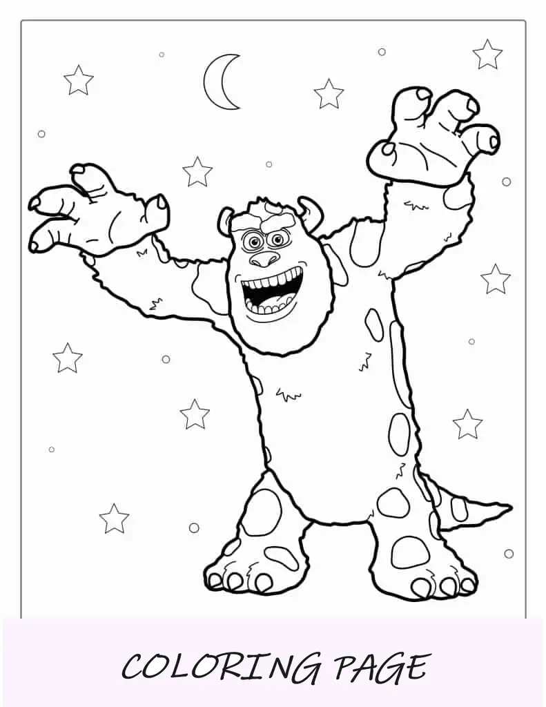 Página para colorir de Sullivan Scaring