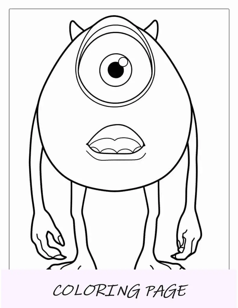 Desenho simples de Mike Wazowski para colorir
