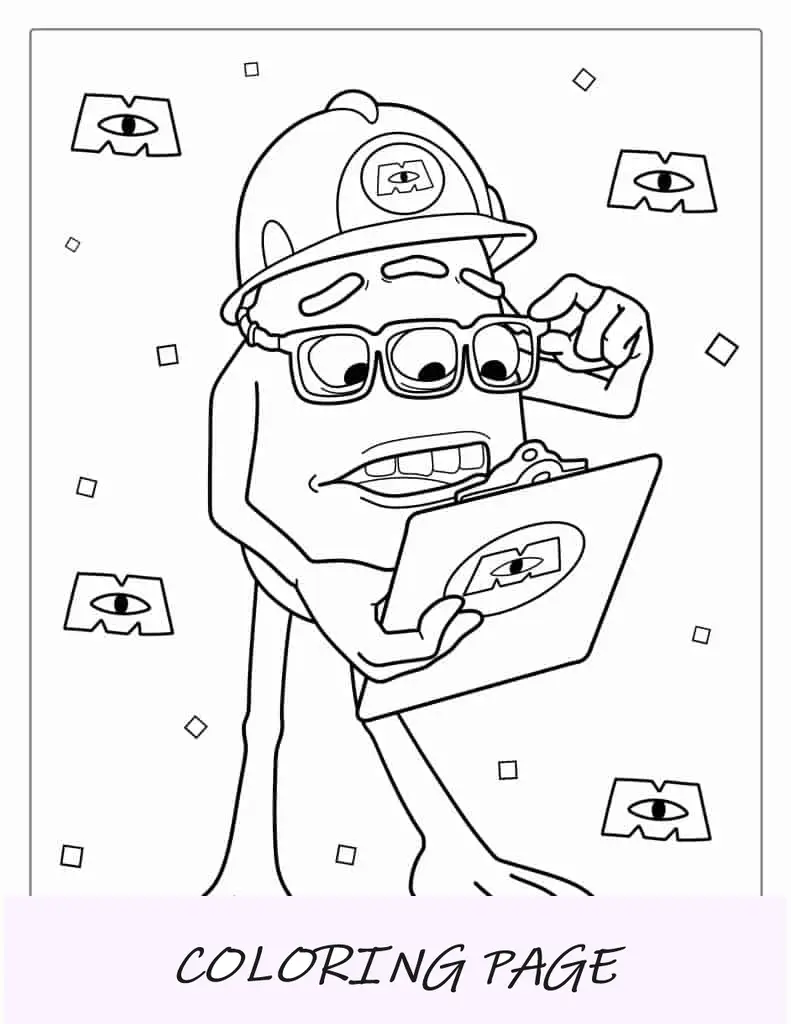 Página para colorir de fungo de Monsters Inc