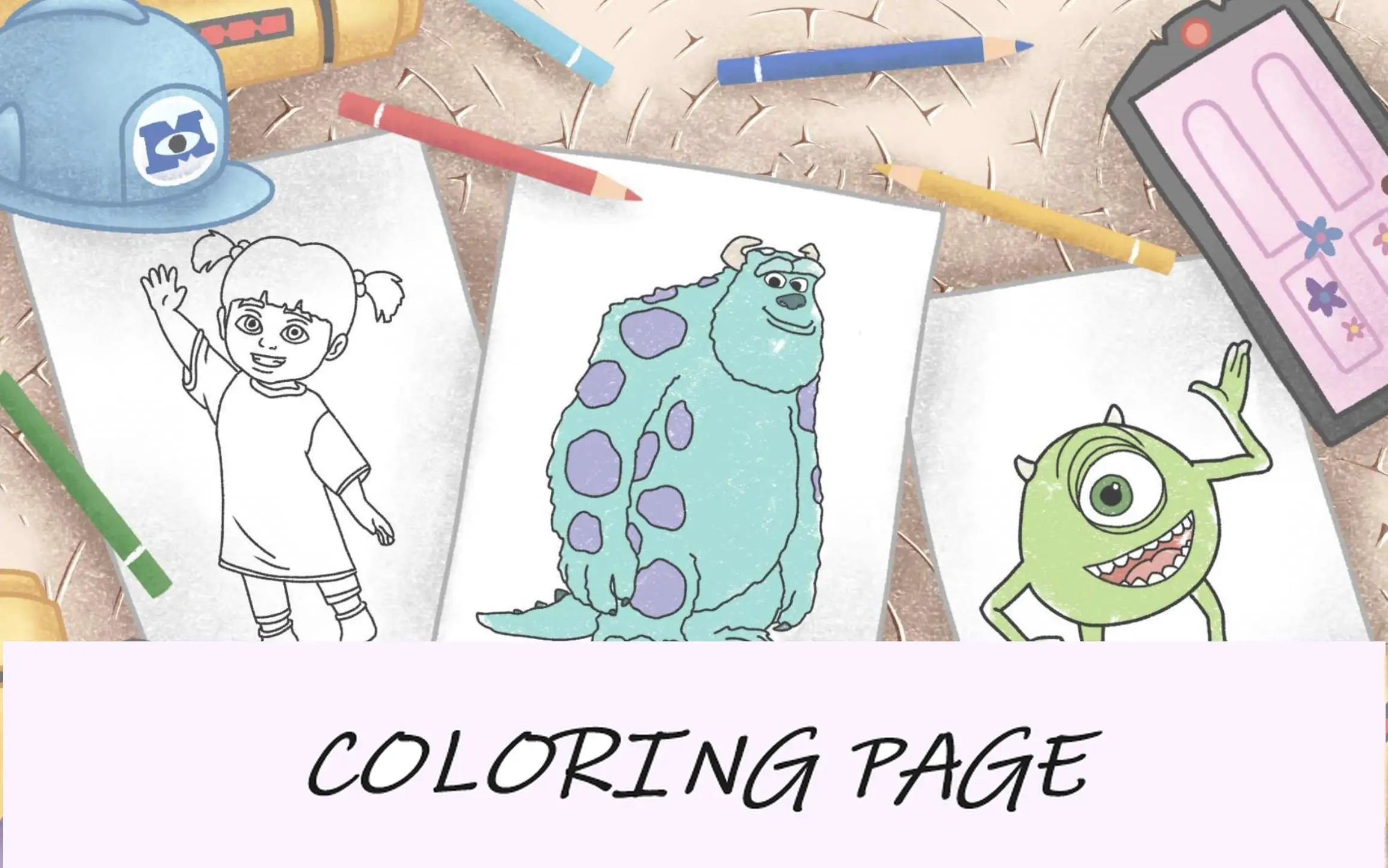Imagem de recurso de páginas para colorir de Monsters Inc