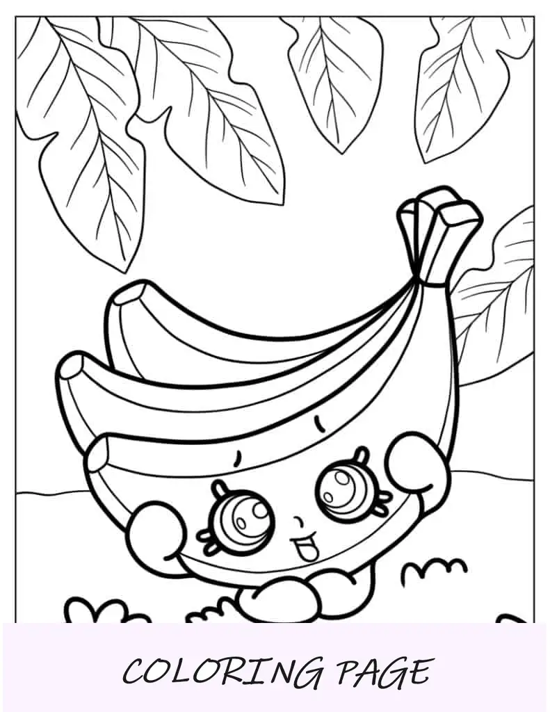 Hoja Para Colorear De Buncho Bananas Shopkins