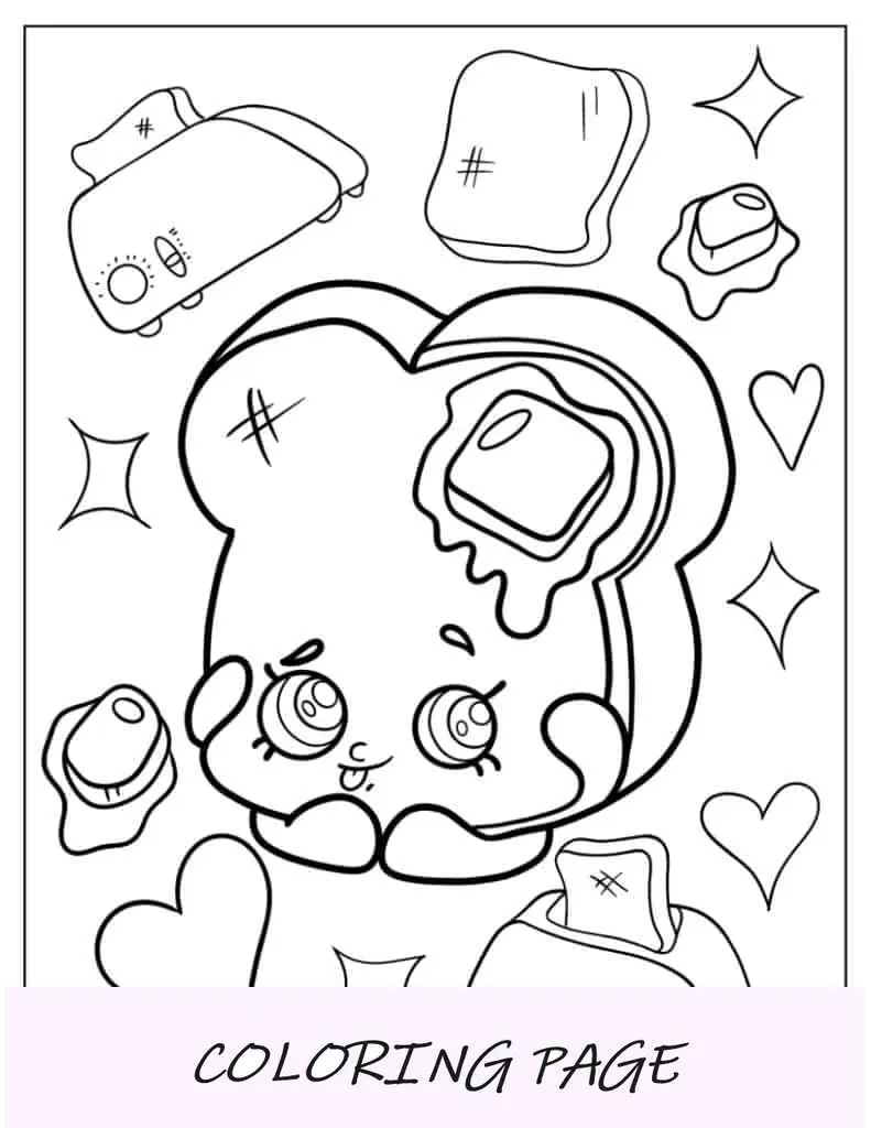 Shopkins de pan tostado kawaii para niños