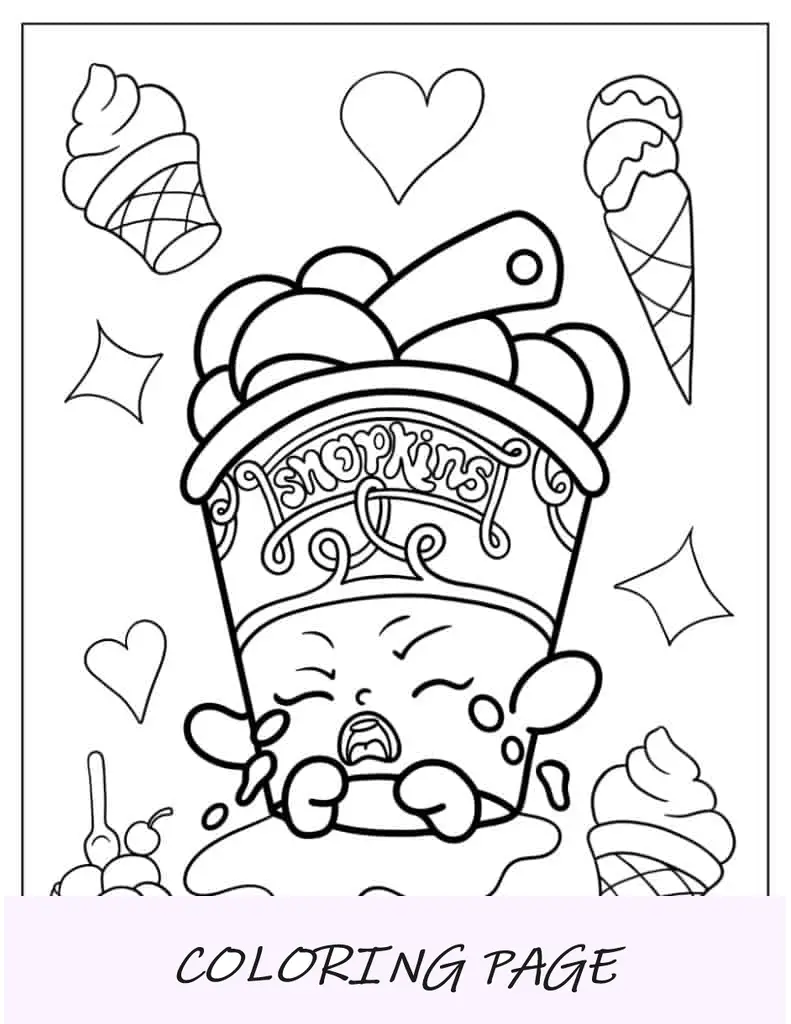 Helado Dream Shopkins Llorando Para Colorear