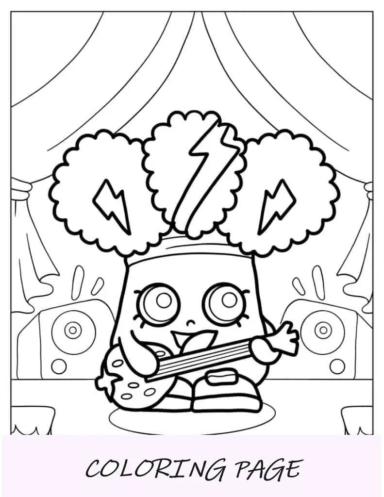 Rockin_ Broc Shopkins en el escenario para colorear