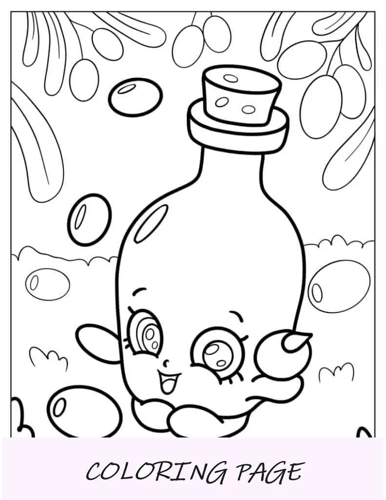 Contorno De Shopkins De Aceite De Oliva Para Colorear