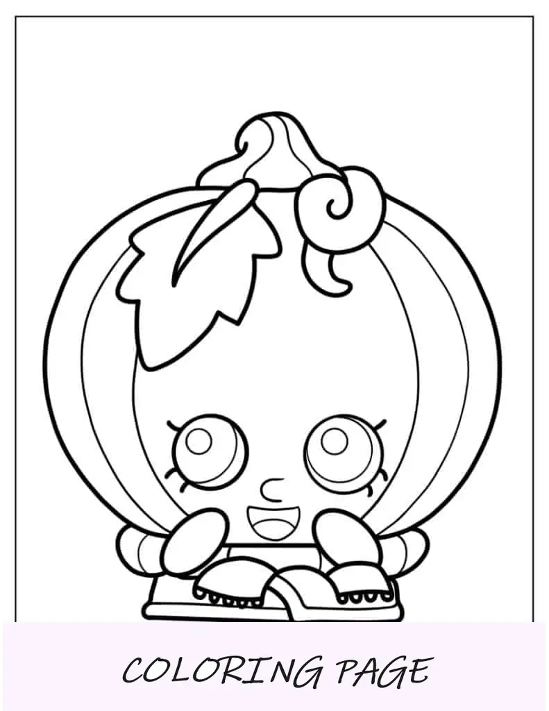 Esquema De Pumpkinella Shopkins Página Para Colorear