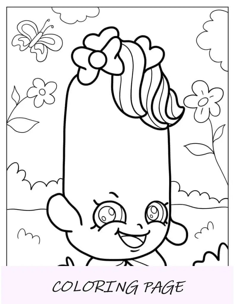 Hoja para colorear de Twinky Winks Shopkins para niños