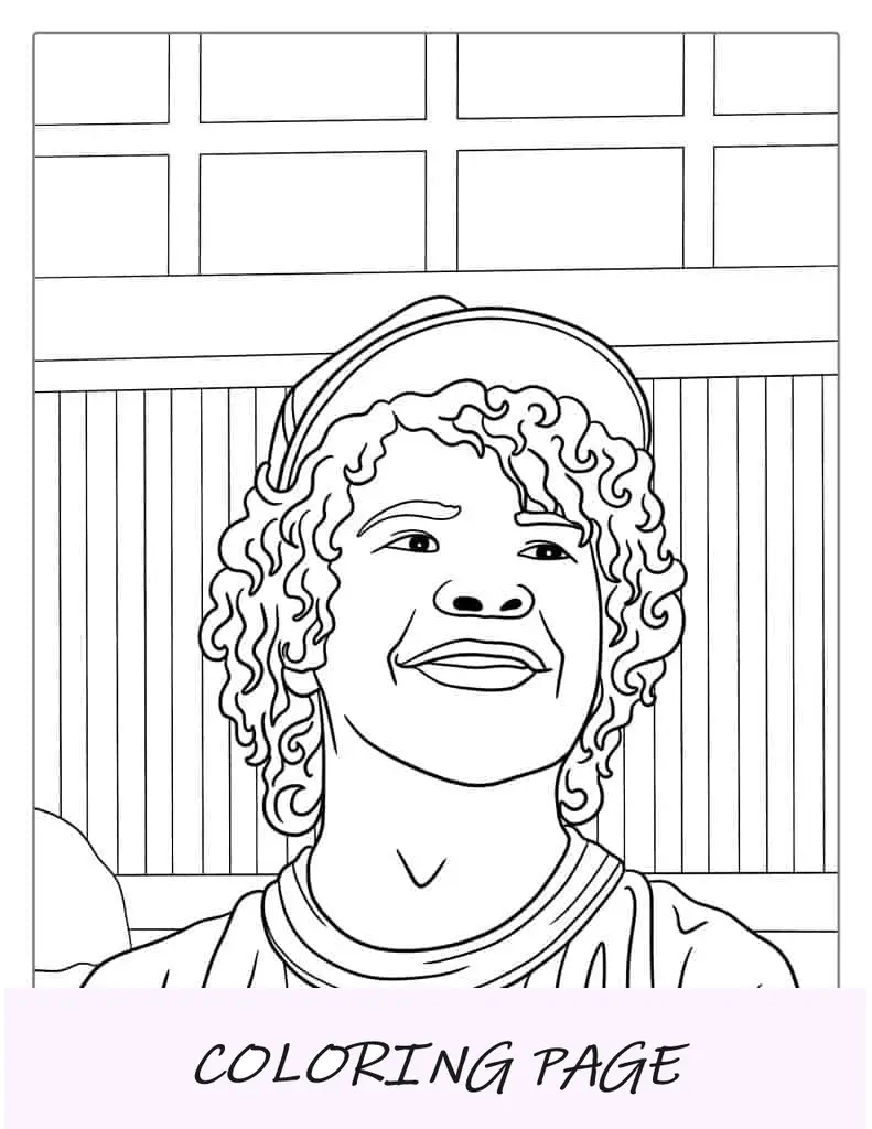 Página para colorir de Dustin Henderson