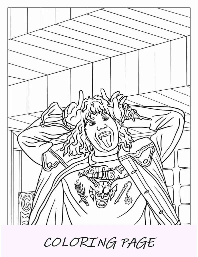 Folha para colorir de Eddie Munson
