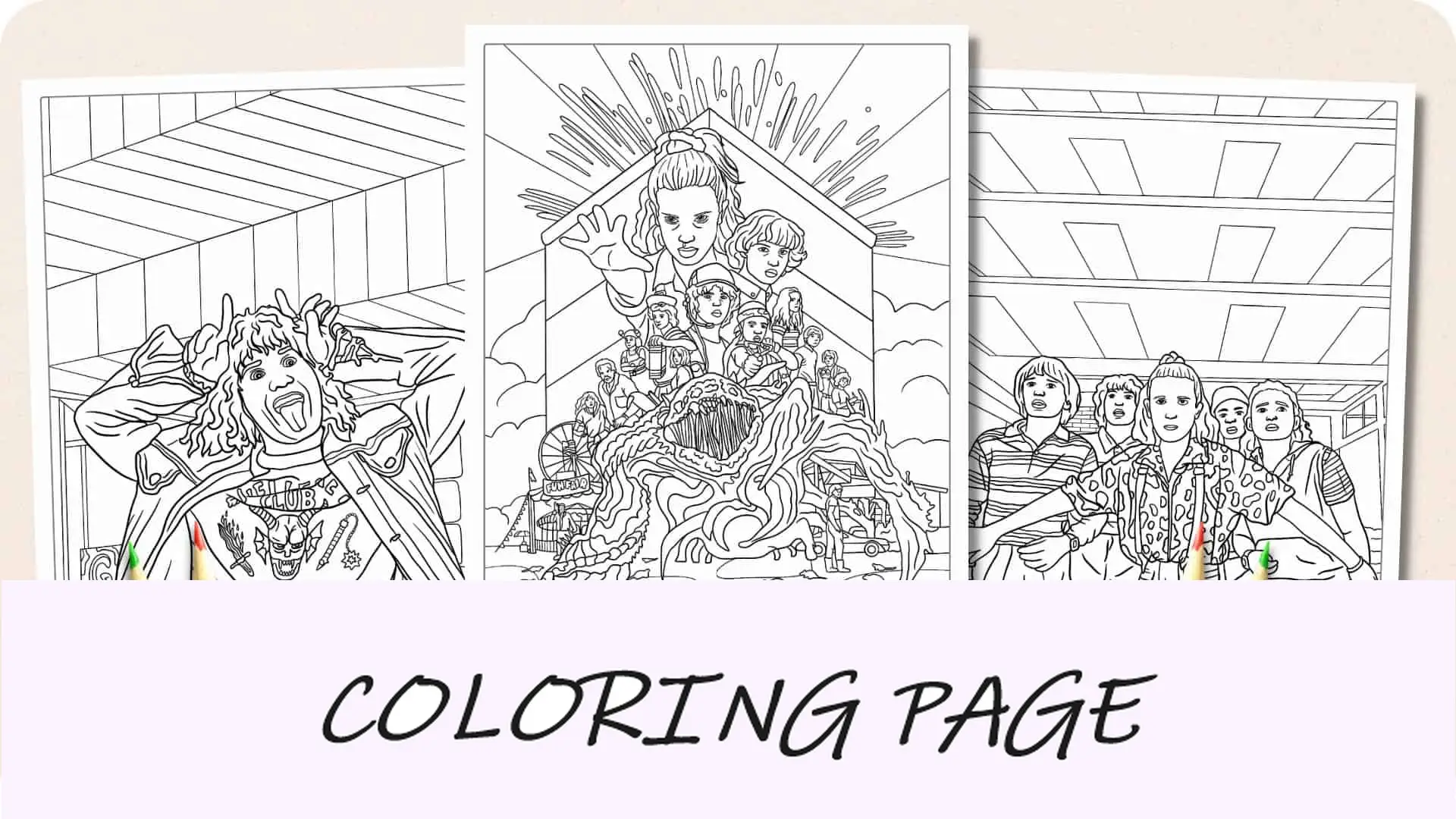 Imagem em destaque de páginas para colorir de Stranger Things