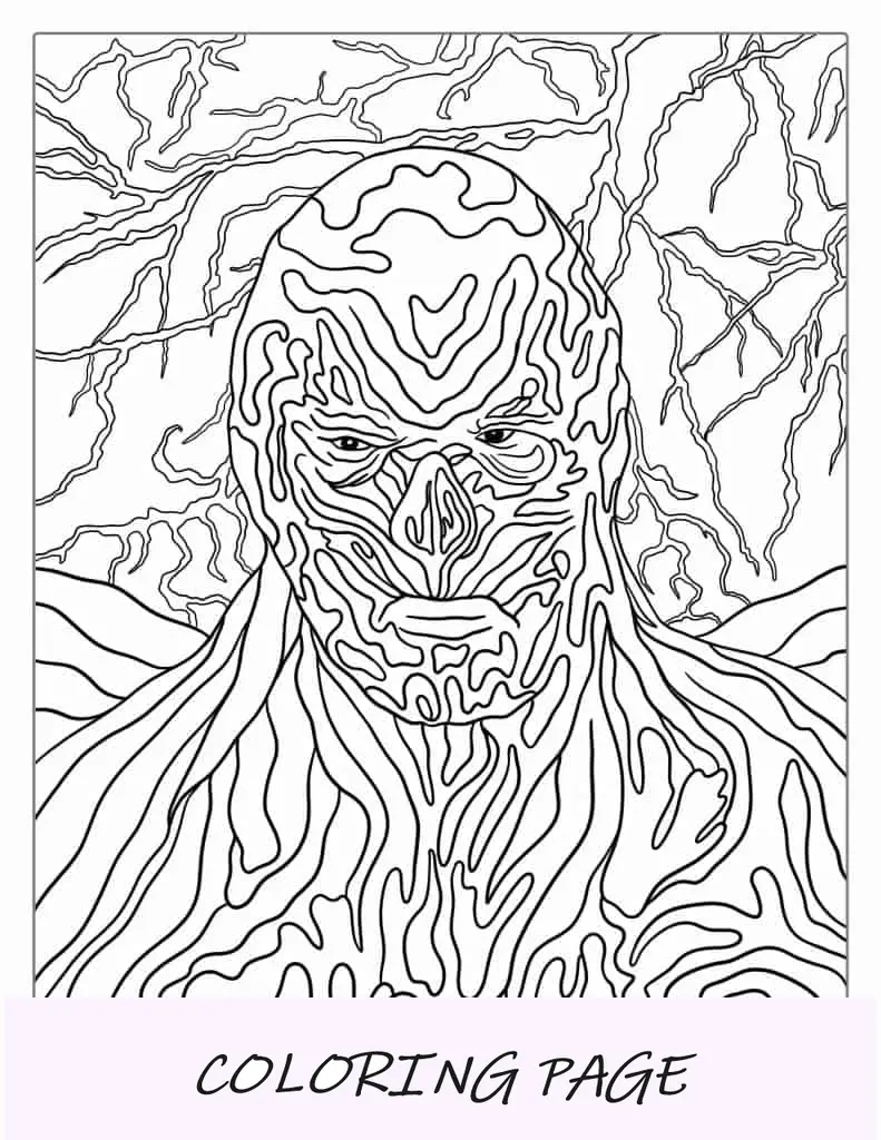 Página para colorir de Vecna de Stranger Things