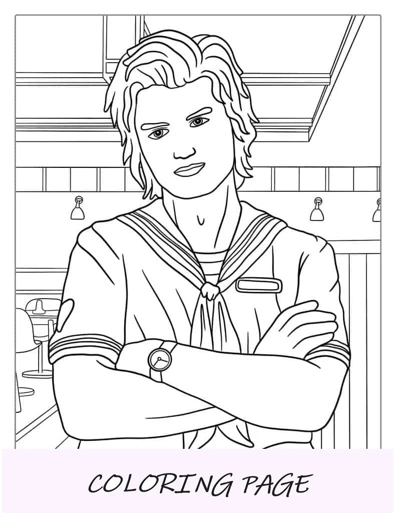 Folha para colorir para Mike Wheeler