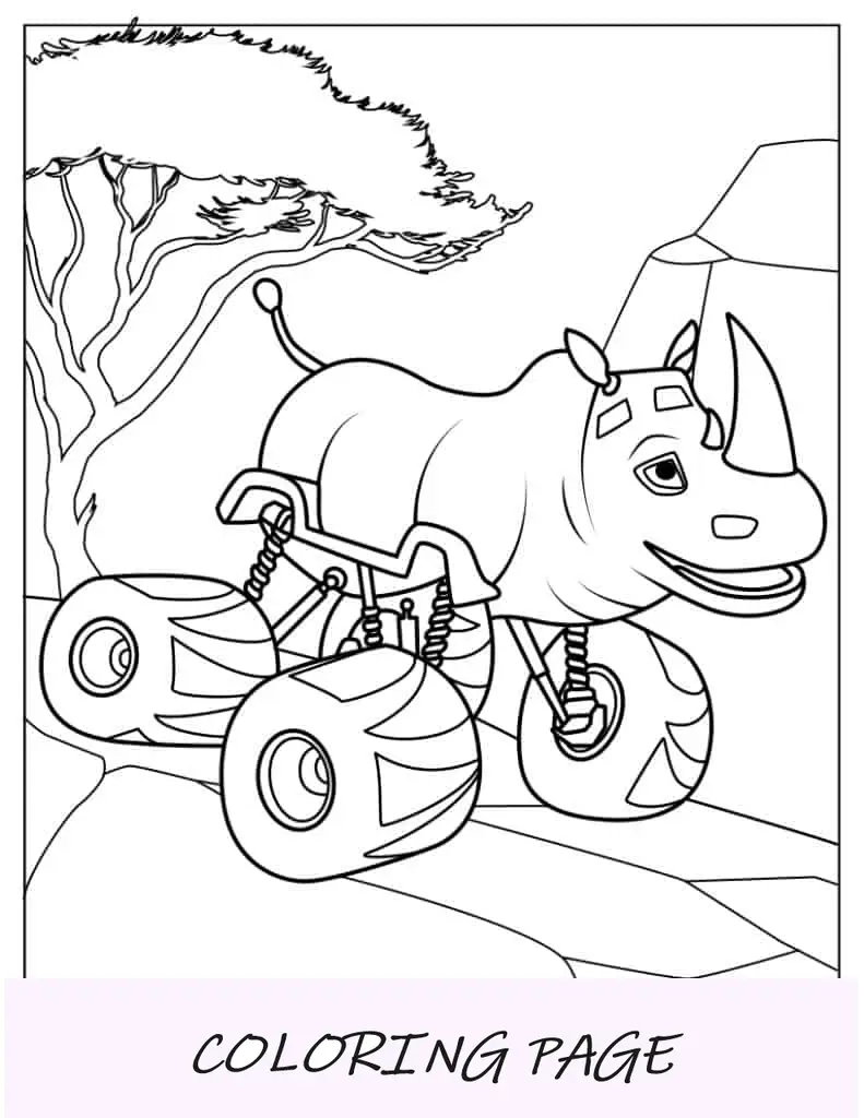 Página para colorir da máquina Nelson Rhinoceros