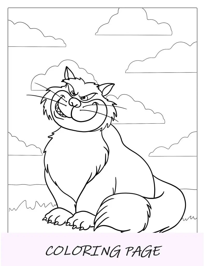 Desenho para colorir de Lúcifer, o gato da Cinderela