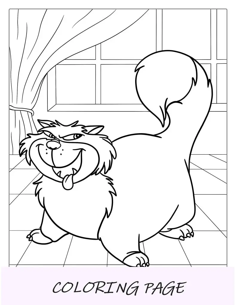 Folha para colorir do gato Lúcifer