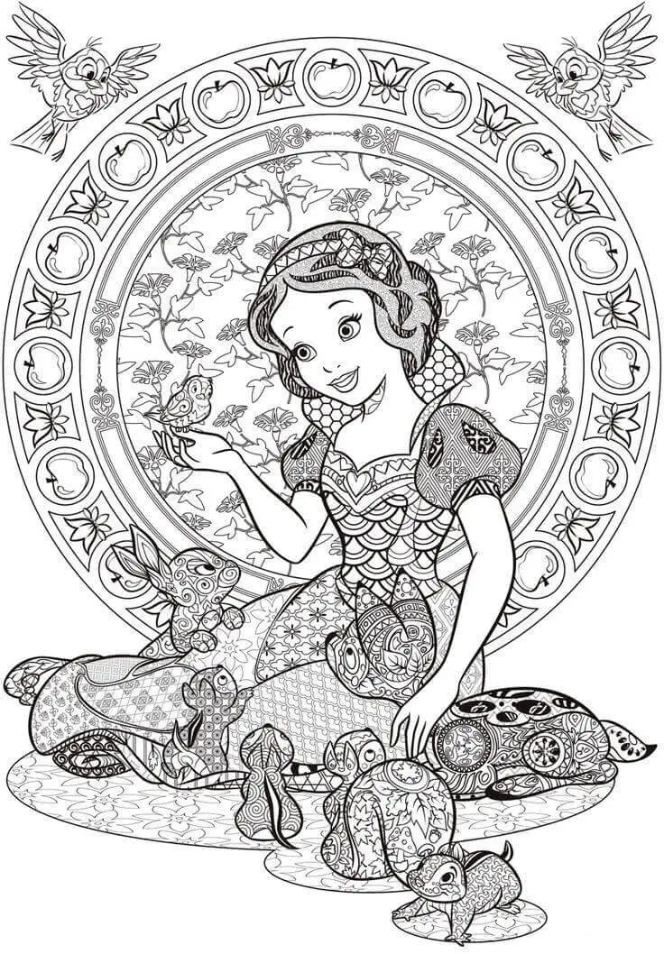Show White Disney Colorig Page Adults