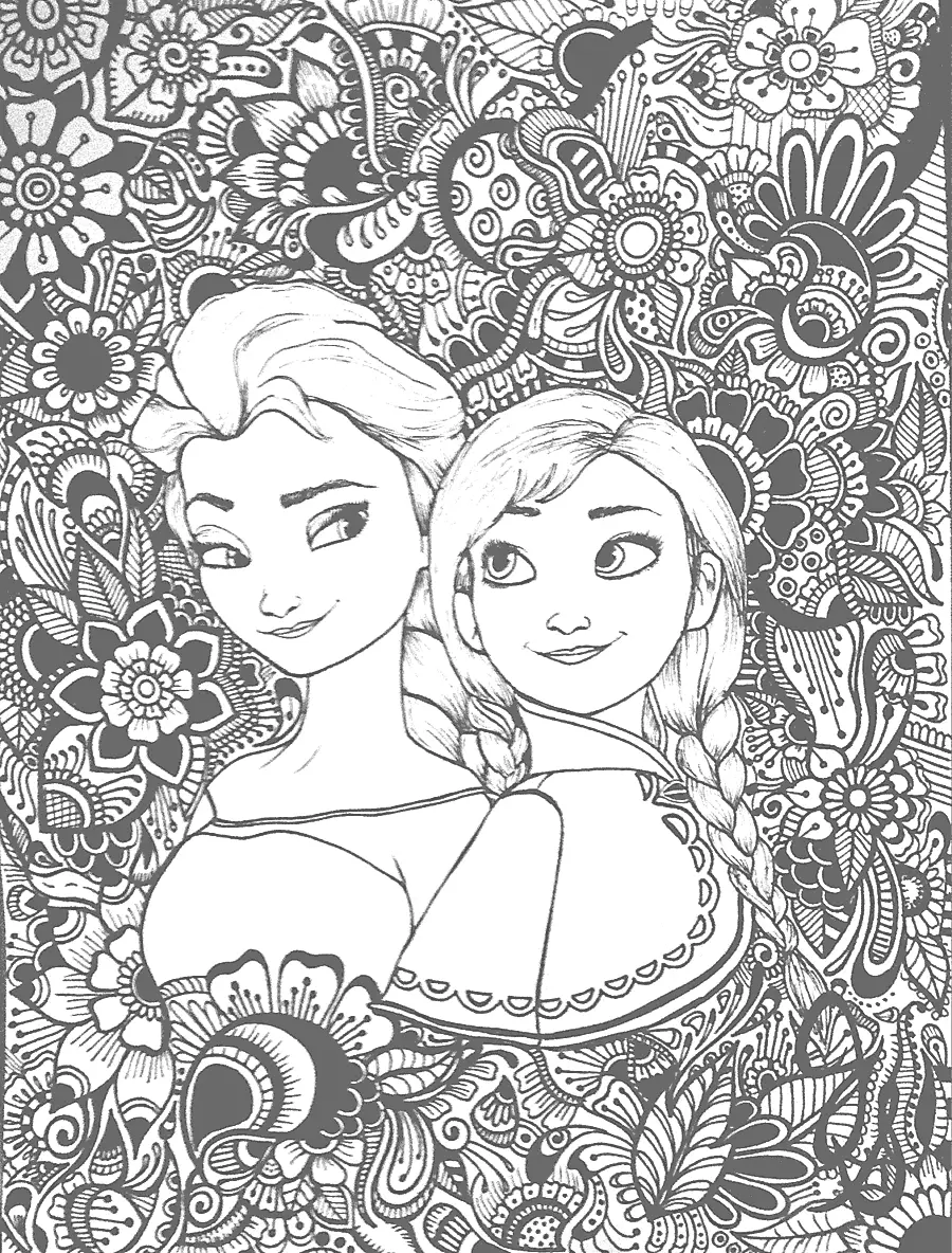 Frozen Coloring Page For Adults