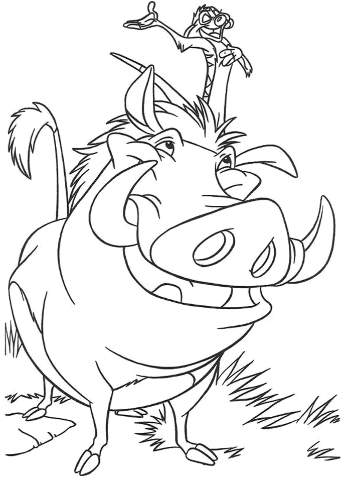 Lazy Timon Lion King Coloring Page