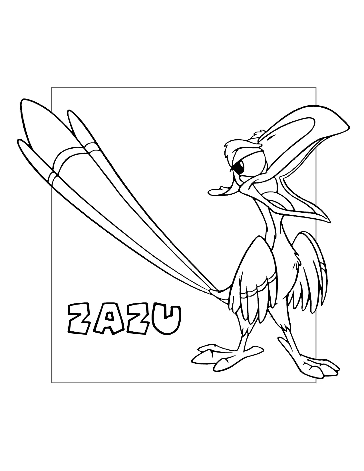 Zazu Lion King Coloring Page