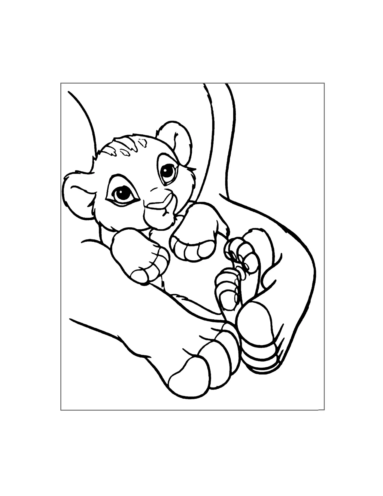 Baby Simba Lion King Coloring Page