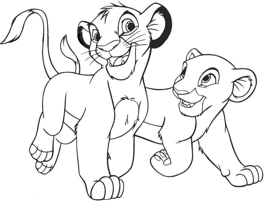Lazy Simba Lion King Coloring Page