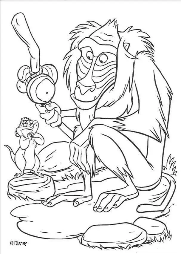 Young Simba Catching Bugs Coloring Page