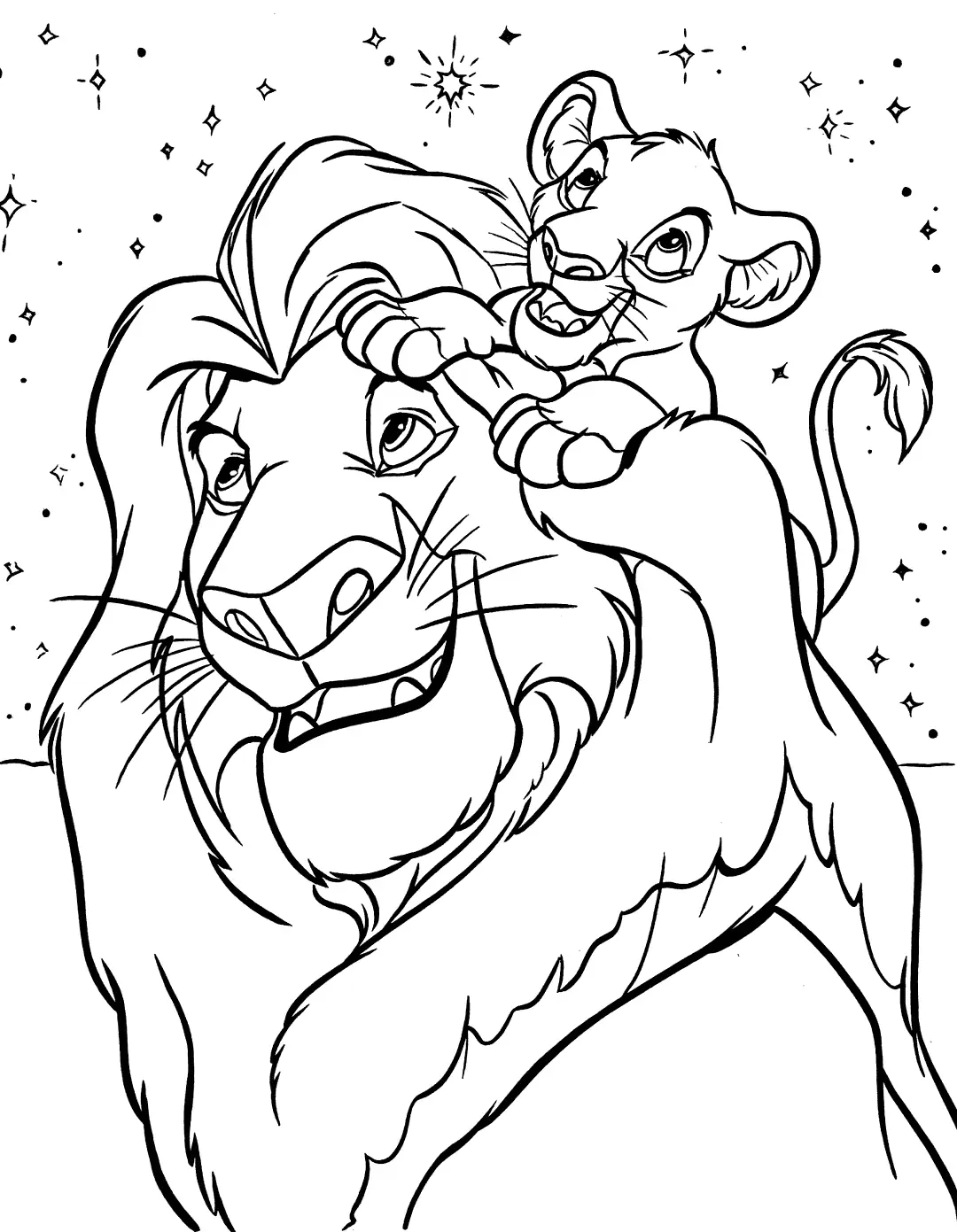 Simba And Mufasa Coloring Page