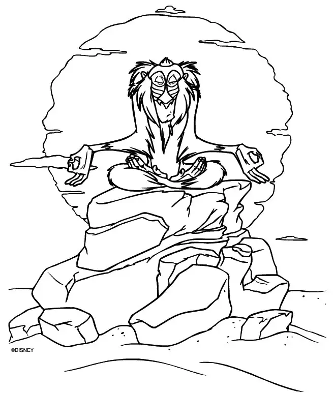 Rafiki Coloring Page Lion King