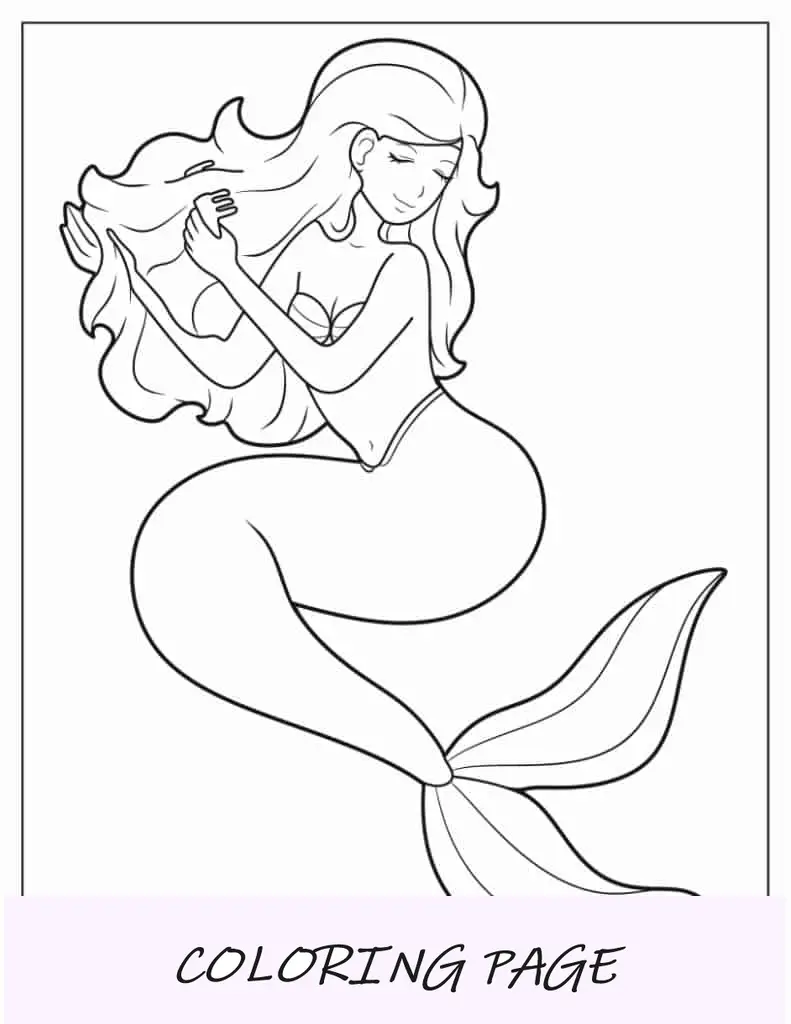 Sereia escovando o cabelo